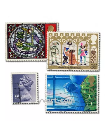 GRANDE BRETAGNE : pochette de 500 timbres (Oblitérés)