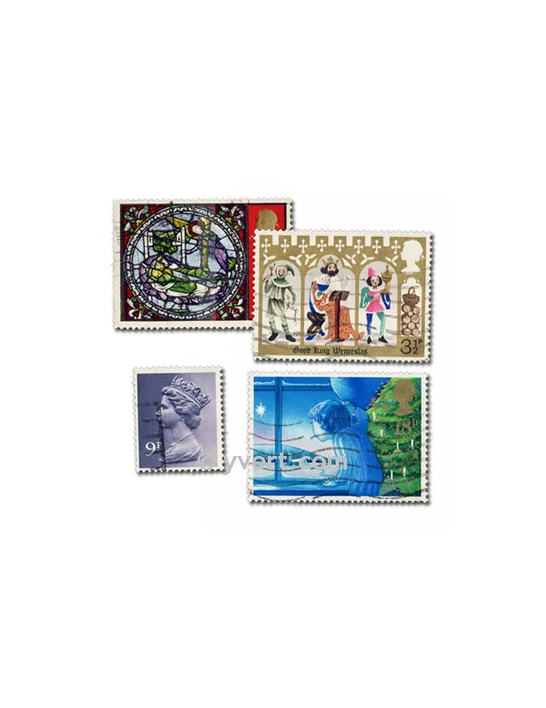 GRANDE BRETAGNE : pochette de 500 timbres (Oblitérés)