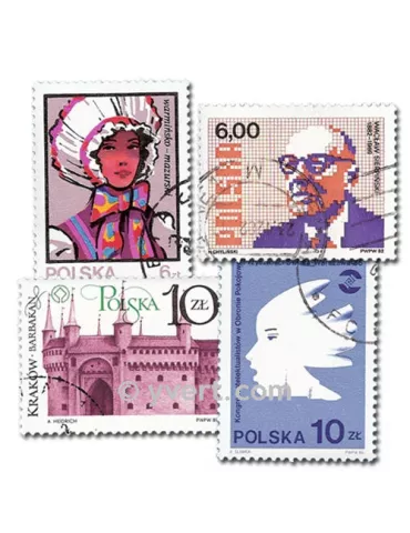POLOGNE : pochette de 1000 timbres (Oblitérés)