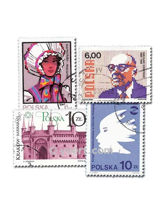 POLOGNE : pochette de 1000 timbres (Oblitérés)