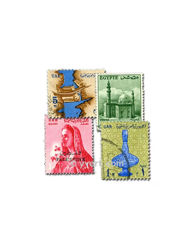 EGYPTE : pochette de 100 timbres (Oblitérés)
