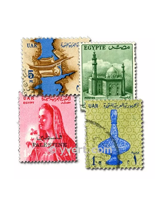 EGYPTE : pochette de 100 timbres (Oblitérés)