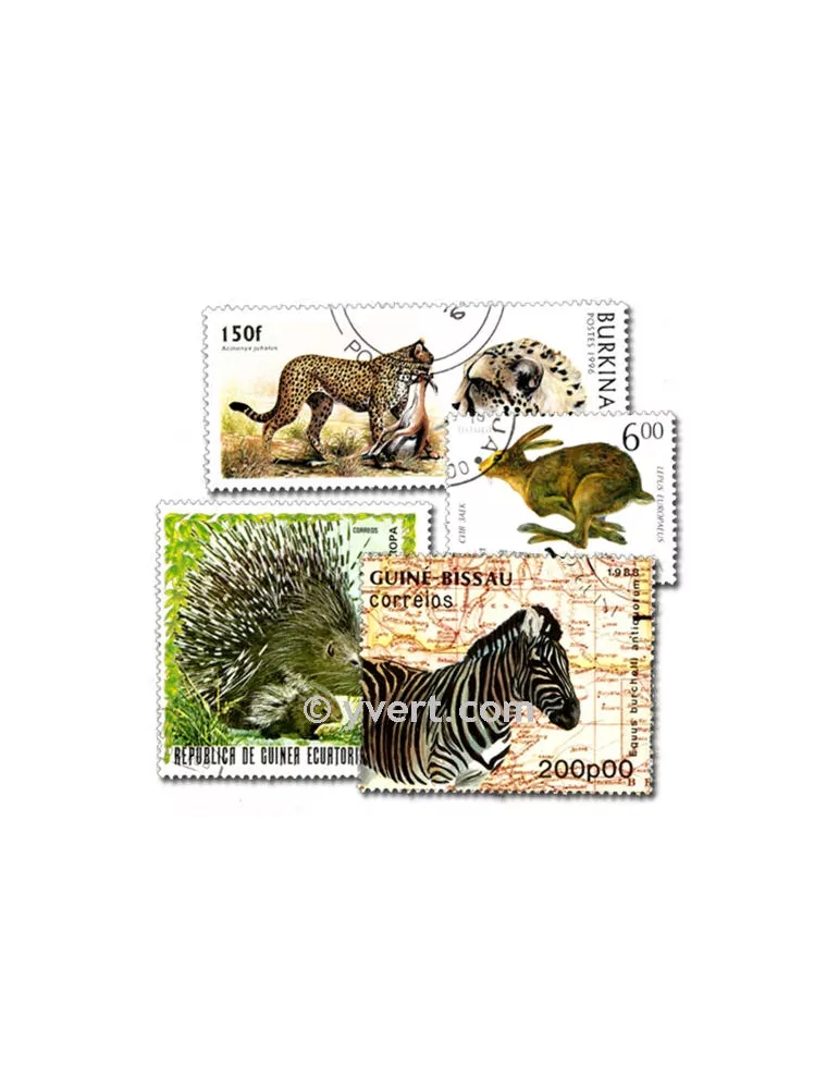 ANIMAUX SAUVAGES : pochette de 300 timbres (Oblitérés)