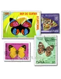 PAPILLONS : pochette de 200 timbres (Oblitérés)