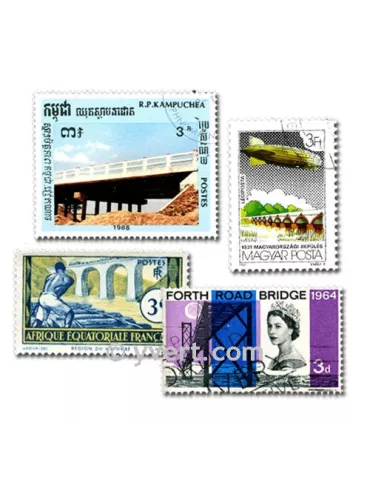 PONTS : pochette de 50 timbres (Oblitérés)