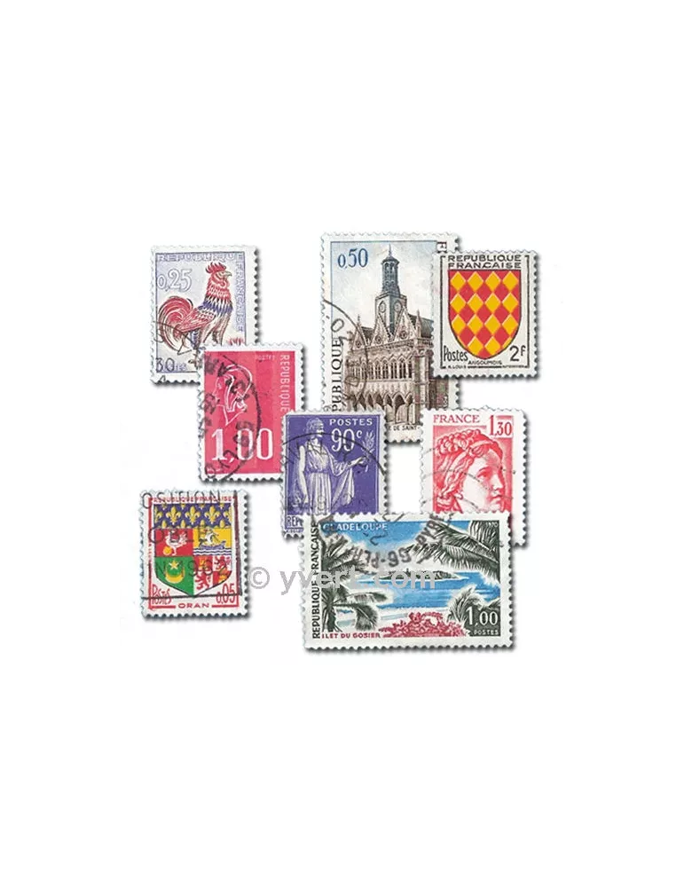 FRANCE : pochette de 2000 timbres (Oblitérés)