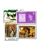 DOMINIQUE : pochette de 100 timbres (Oblitérés)