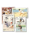TENNIS : pochette de 25 timbres (Oblitérés)