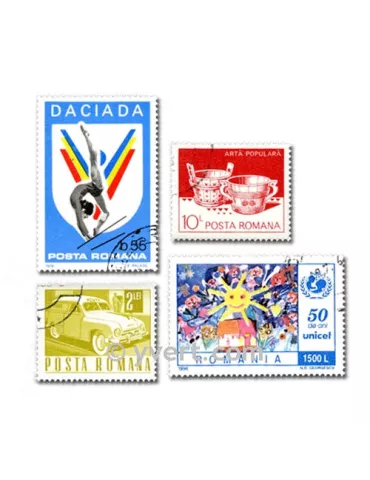 ROUMANIE : pochette de 500 timbres (Oblitérés)