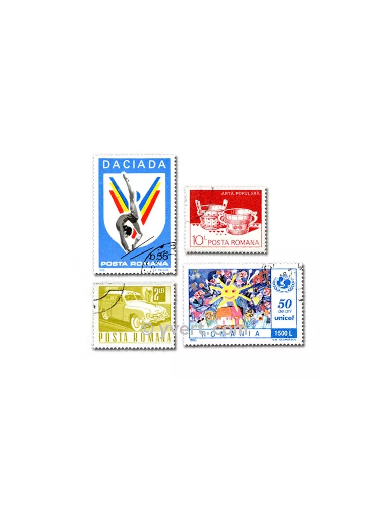 ROUMANIE : pochette de 500 timbres (Oblitérés)