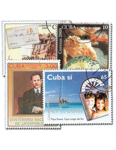 CUBA : pochette de 200 timbres (Oblitérés)