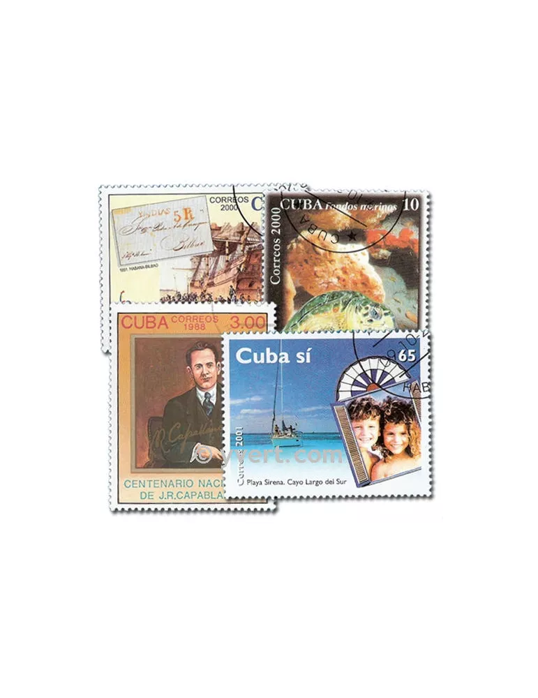 CUBA : pochette de 200 timbres (Oblitérés)
