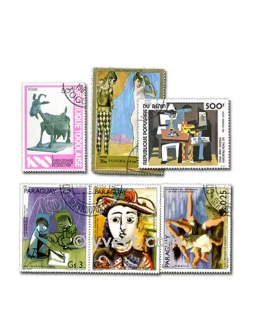 PICASSO : pochette de 50 timbres (Oblitérés)