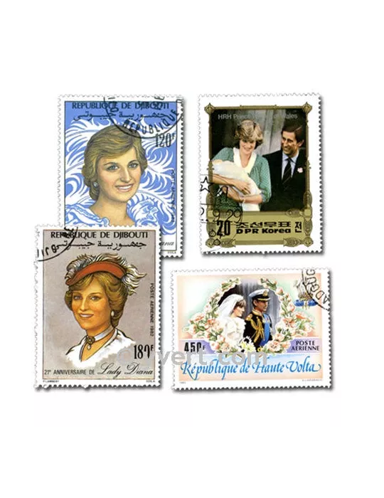 Motives Timbres 10 Différents Lady Diana Blocs Et Feuille