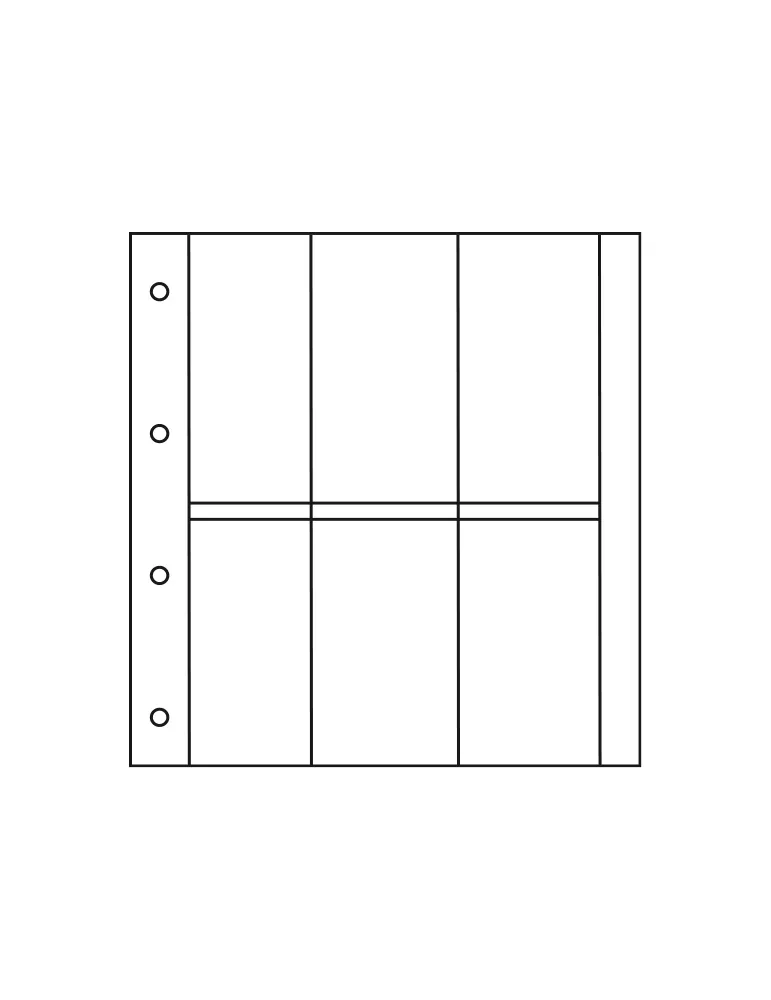 Recharges ALBUM CP LUXE : 6 cases verticales (Cartes Postales modernes)