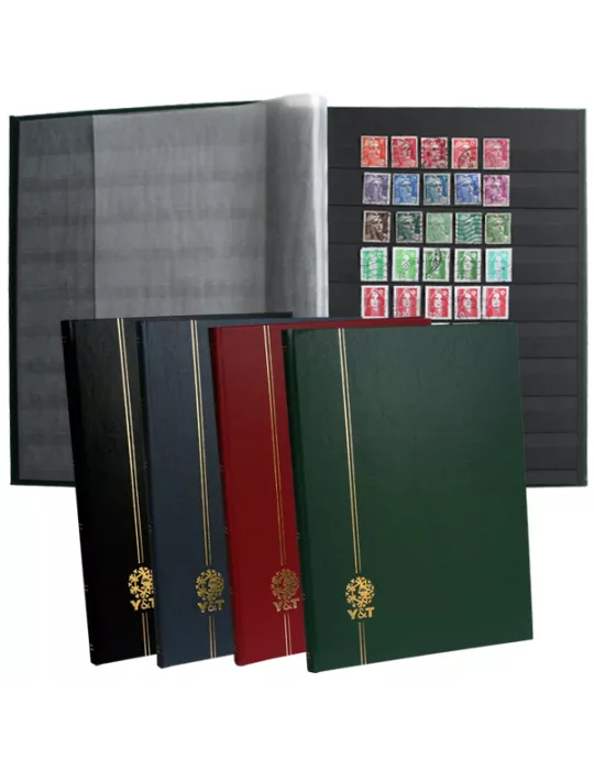 PERFECTA : Classeur fixe pour timbres (Grand modèle-Pages Noires-64p.)