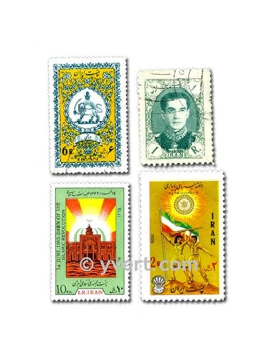 IRAN : pochette de 100 timbres (Oblitérés)