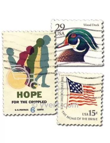 ETATS-UNIS : pochette de 1000 timbres (Oblitérés)