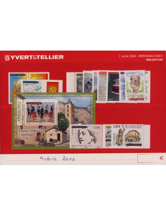 n° 777/792 -Timbre Andorre Année complète (2016)