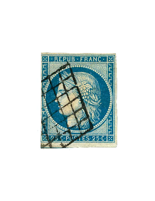 n° 1/6 obl. (Qualité : B) - Type Cérès (1ère émission)