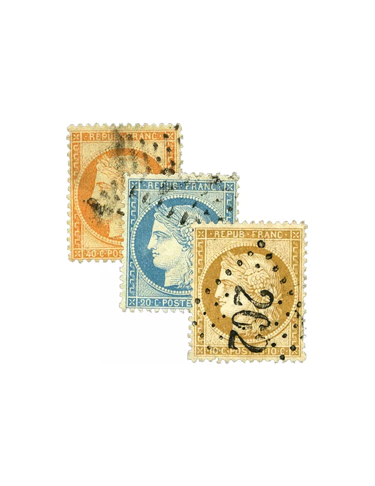 n° 36/38 obl. (Qualité : B) - Cérès (Siège de Paris)