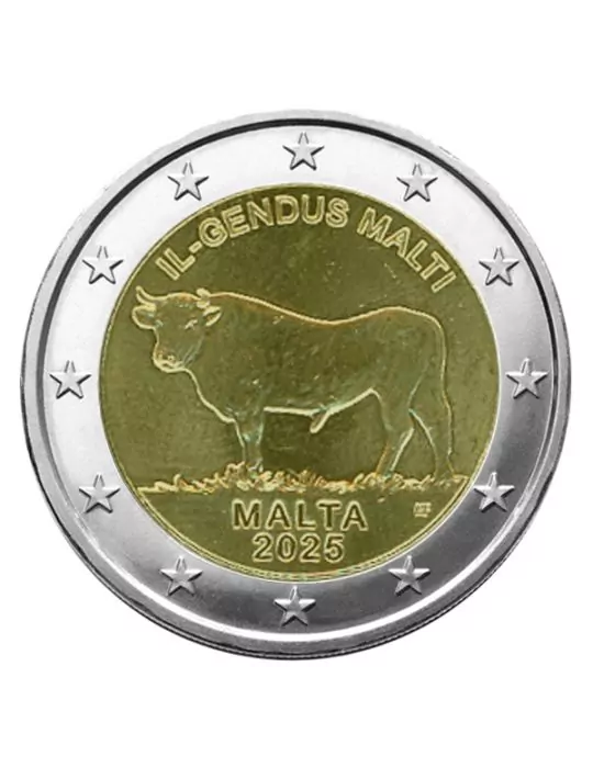 BU : 2 EURO COMMEMORATIVE 2025 : MALTE (Le Boeuf Maltais)