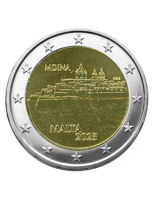BU : 2 EURO COMMEMORATIVE 2025 : MALTE (Ville Fortifiée de Mdina)