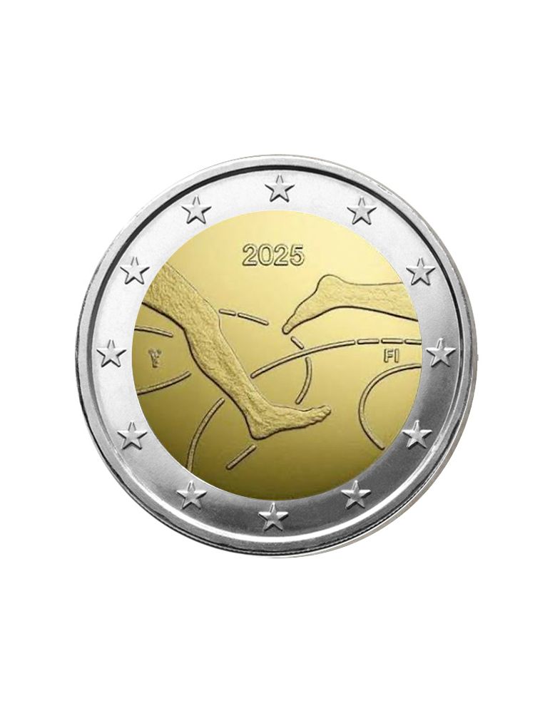 BU : 2 EURO COMMEMORATIVE 2025 COINCARD : FINLANDE - 100 ANS DU FINNKAMPEN - ATHLETISME (Version anglaise)
