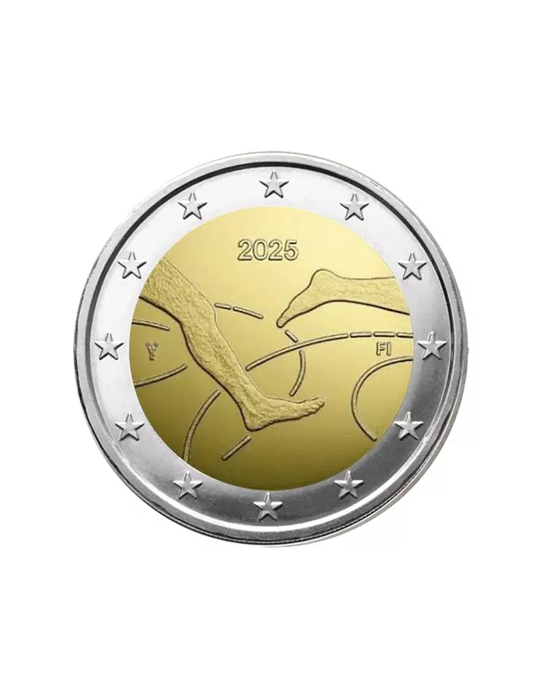 BU : 2 EURO COMMEMORATIVE 2025 COINCARD : FINLANDE - 100 ANS DU FINNKAMPEN - ATHLETISME (Version anglaise)