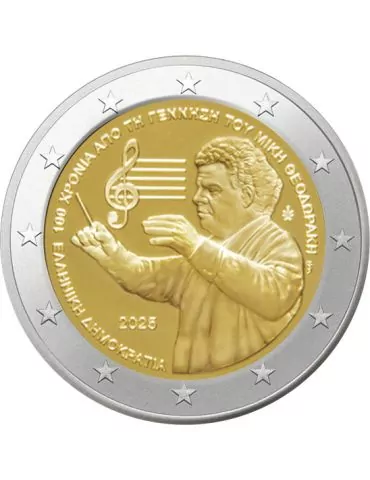 2 EURO COMMEMORATIVE 2025 : GRECE (100 ans de Mikis Theodorakis)