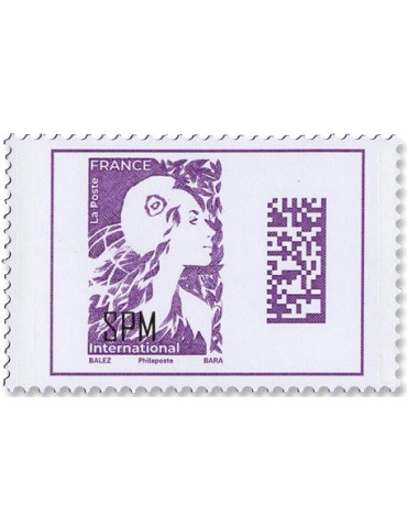 n° 1372 - Timbre Saint-Pierre et Miquelon Poste (Marianne de l'Avenir / Datamatrix)