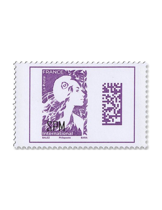 n° 1372 - Timbre Saint-Pierre et Miquelon Poste (Marianne de l'Avenir / Datamatrix)