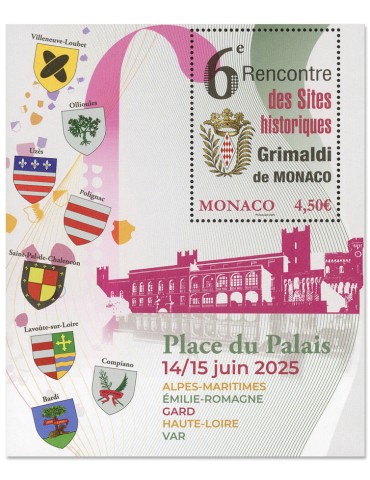 n° F3503 - Timbre MONACO Poste (6e Rencontre des sites historiques Grimaldi de Monaco.)