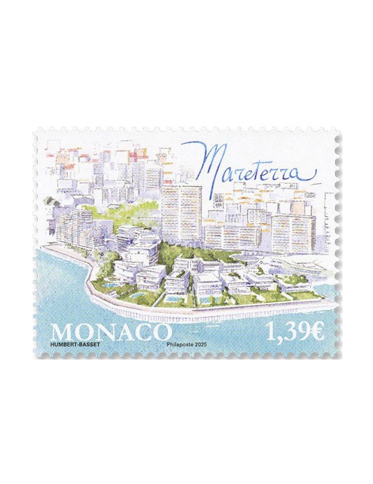 n° F3504 - Timbre MONACO Poste (Architecture. Mareterra, nouvel écoquartier)