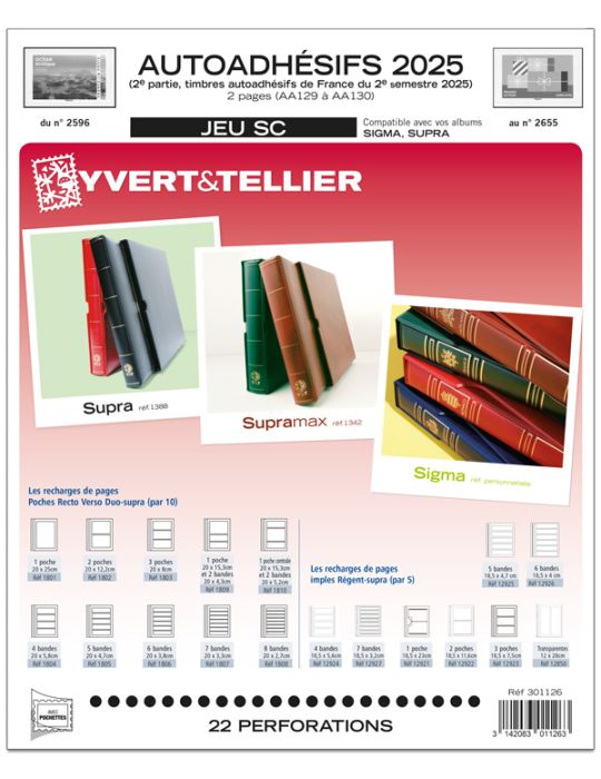 FRANCE AUTOADHESIFS SC : 2025 - 2E SEMESTRE (JEUX AVEC POCHETTES)