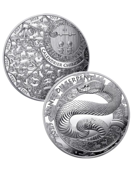 10 EUROS ARGENT - ANNEE DU SERPENT (2025)