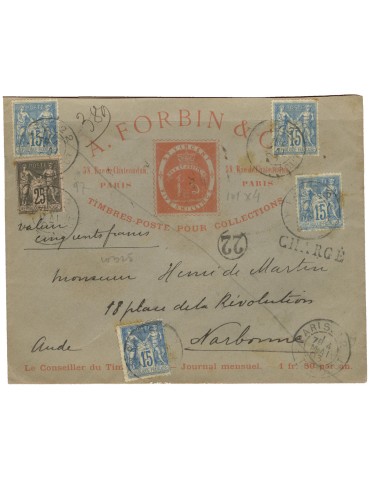 n° 101 x 4 + n° 97 obl. sur lettre - Timbre FRANCE Poste