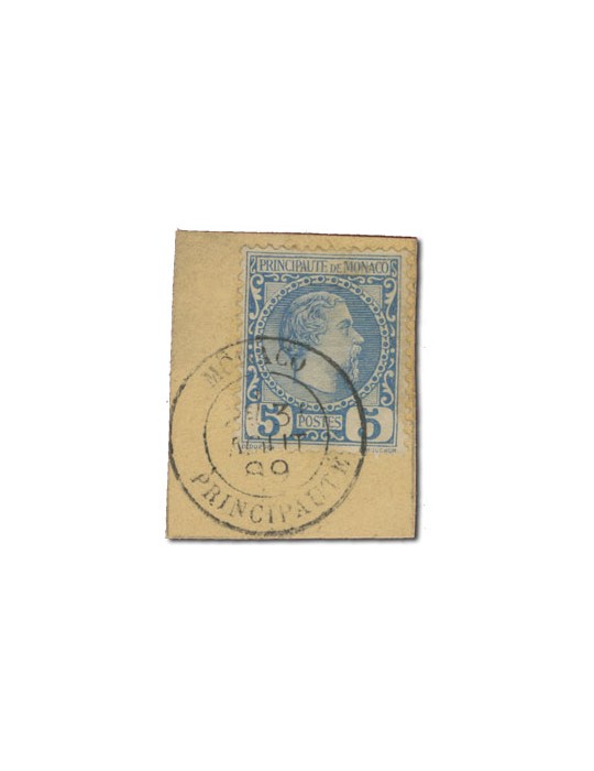 n° 3 obl. sur fragment - Timbre MONACO Poste