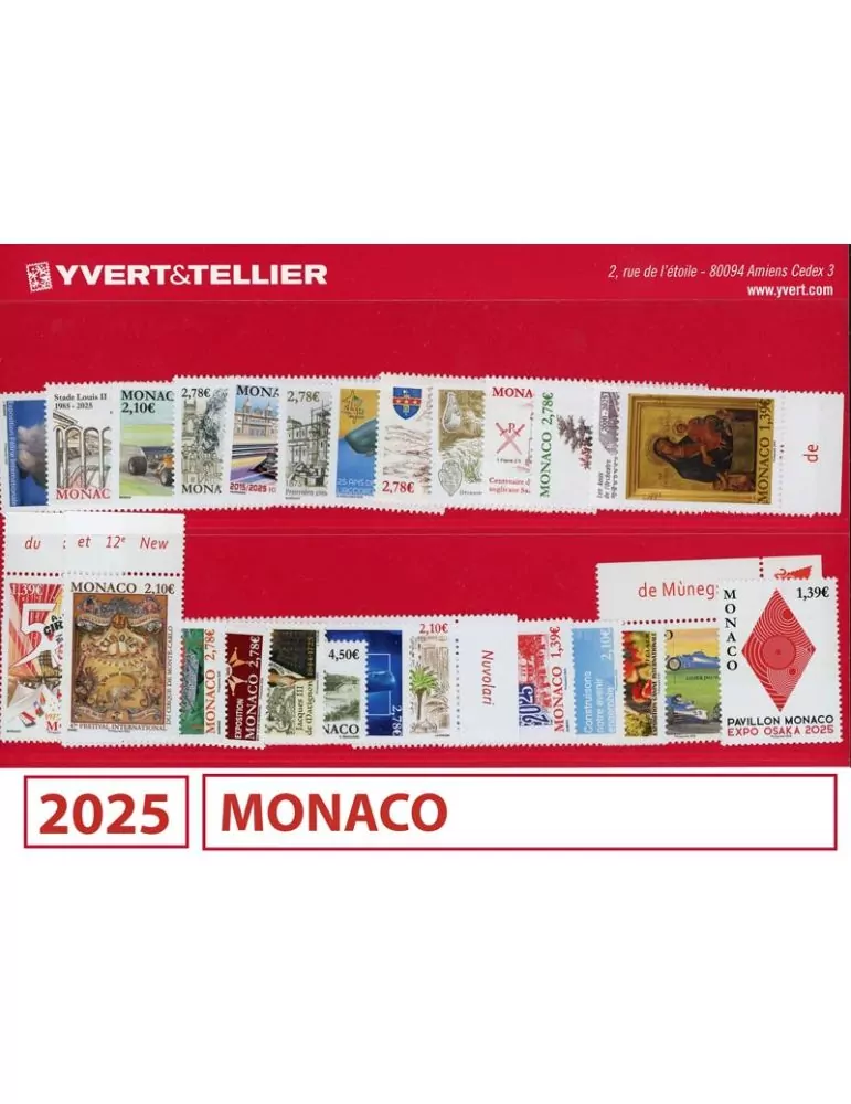 n° 3470/3569 - Timbre Monaco Année complète (2025)