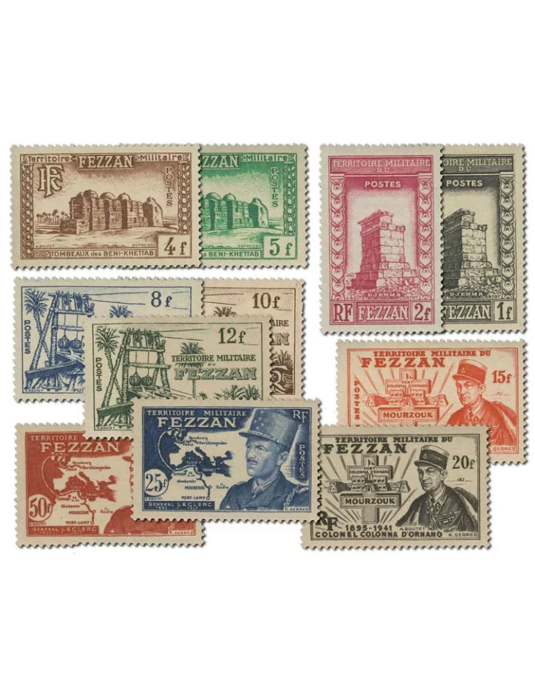 n° 43/53* - Timbre FEZZAN Poste