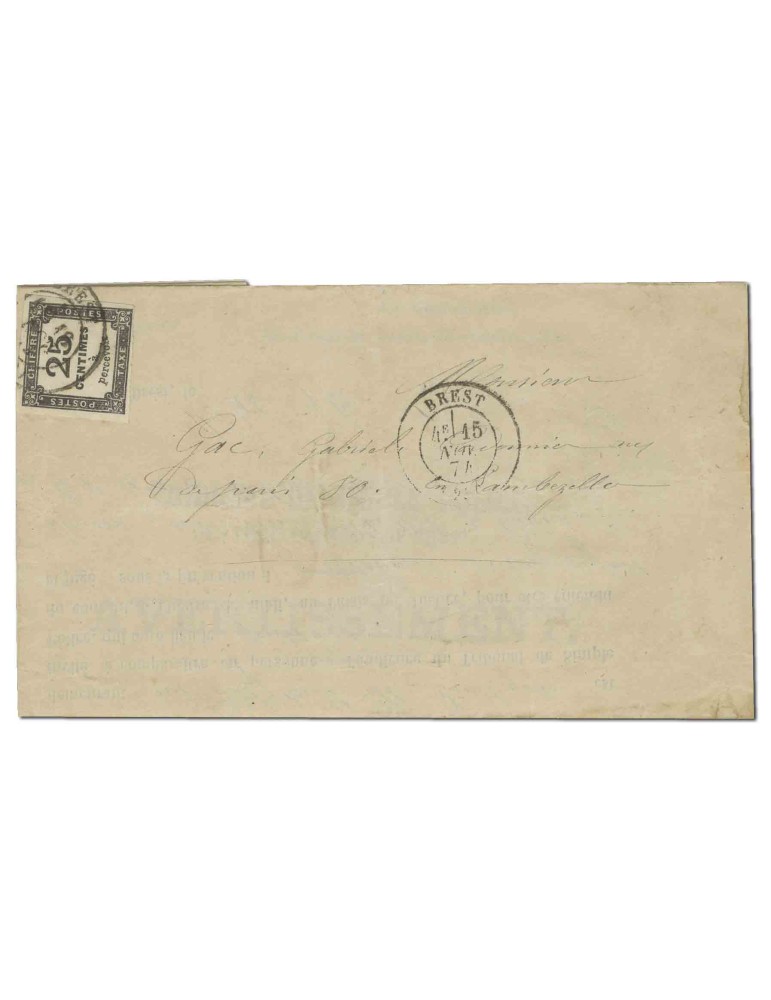 n° 5A obl. TB sur lettre - Timbre FRANCE Taxe
