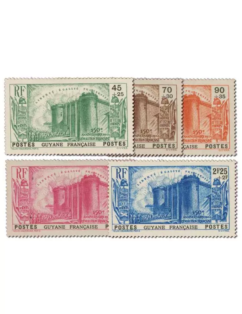 n° 152/156 - Timbre GUYANE Poste