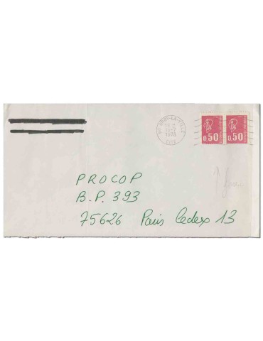 n° 1664f obl. sur lettre - Timbre FRANCE Poste