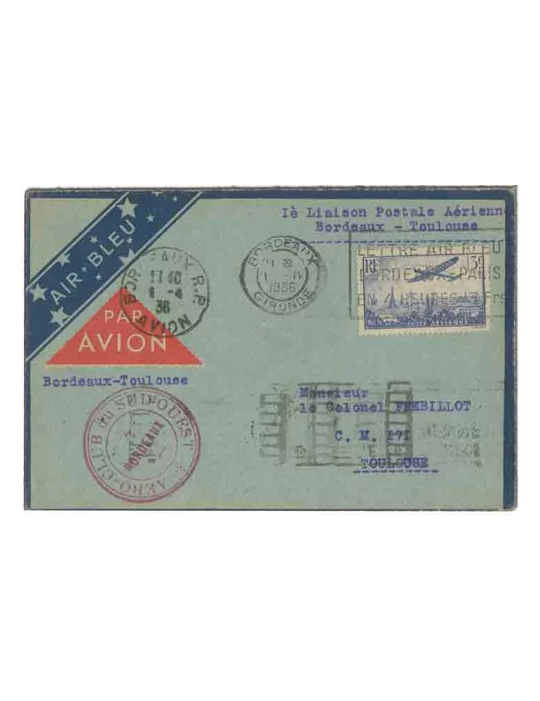France : Lettre Air Bleu, par Avion