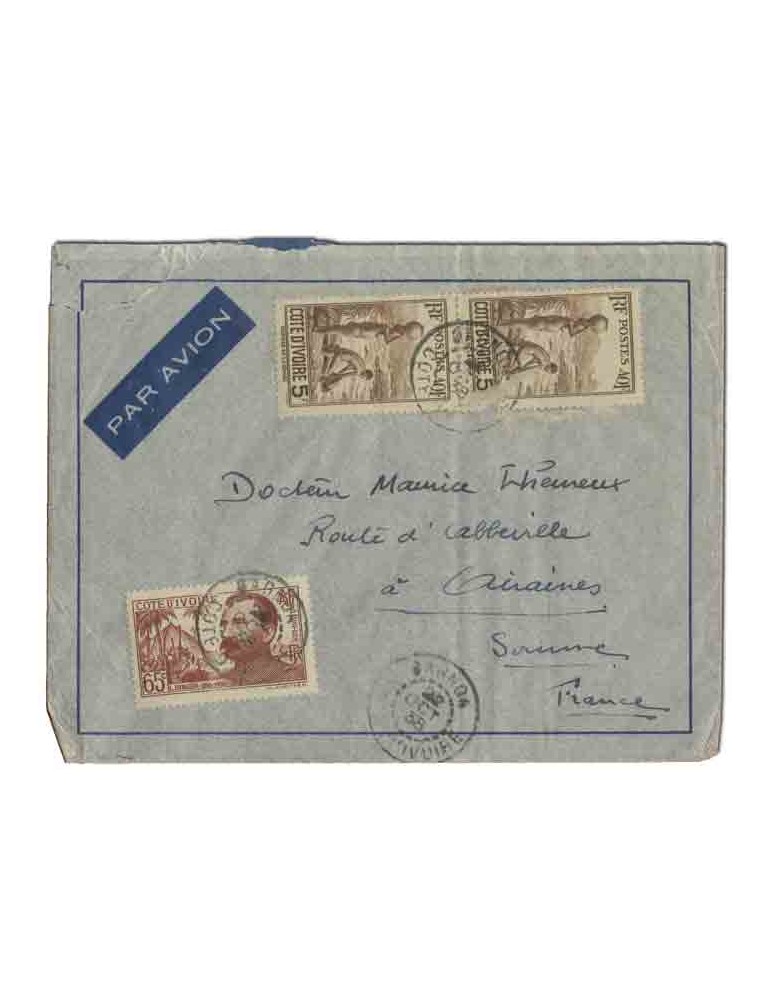 n° 130 x 2 et n° 139 obl. - Timbre COTE D'IVOIRE Poste