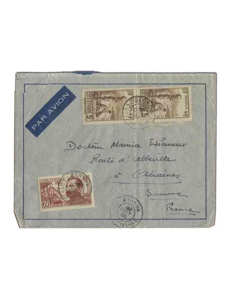 n° 130 x 2 et n° 139 obl. - Timbre COTE D'IVOIRE Poste