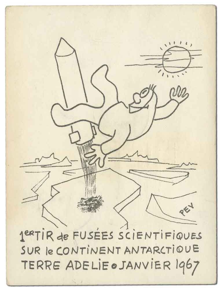 TAAF : Carte de vœux de Paul Emile Victor de 1968