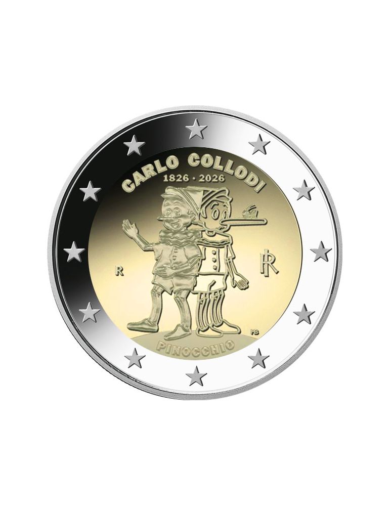 2 EURO COMMEMORATIVE 2026 : ITALIE (200eme anniversaire de la naissance de Carlo Collodi - Pinocchio)