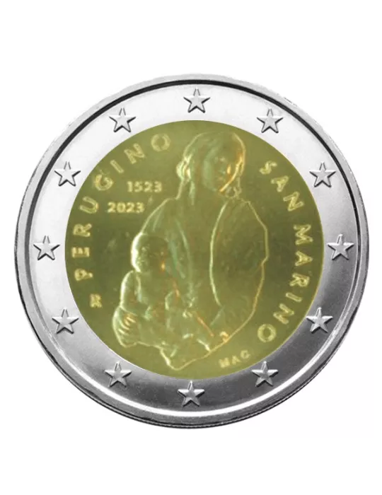 BU : 2 EURO COMMEMORATIVE 2023 : SAINT-MARIN (Le pérugin)