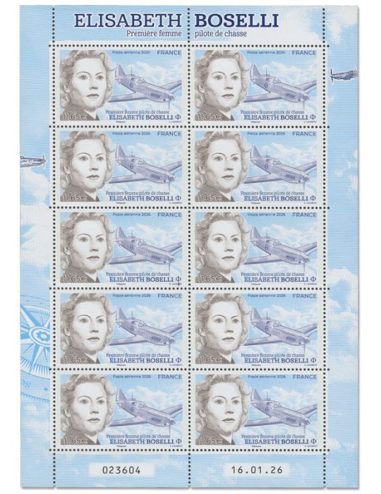 n° F102a - Timbre FRANCE Poste aérienne (MINI FEUILLE ELISABETH BOSELLI - 11_26_860)